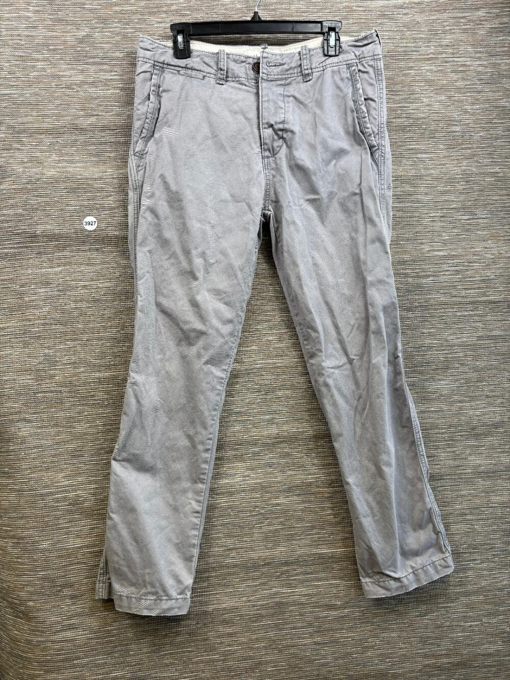 Abercrombie & Fitch Chino Pants Mens 32x30 Gray Straight Leg Casual 100% Cotton